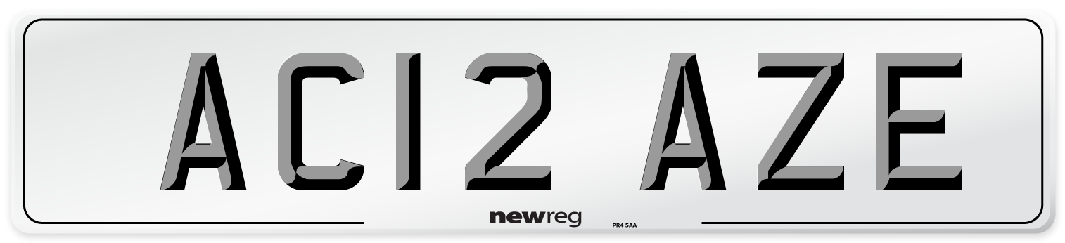 AC12 AZE Number Plate from New Reg